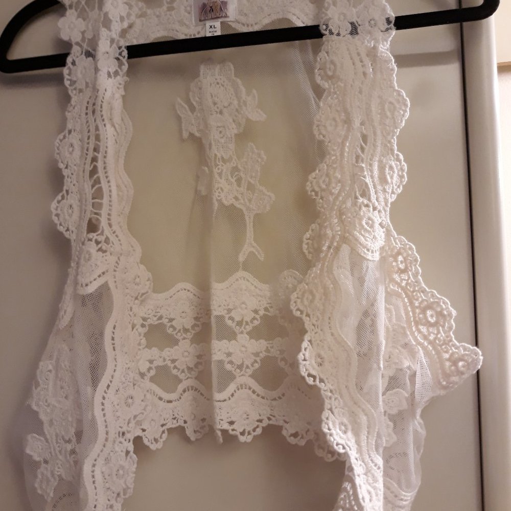 Victorian look lace vest